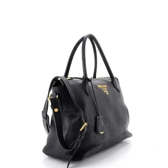 Prada Dual Strap Zip Tote Vitello Daino #247382P13B - Picture 2 of 7